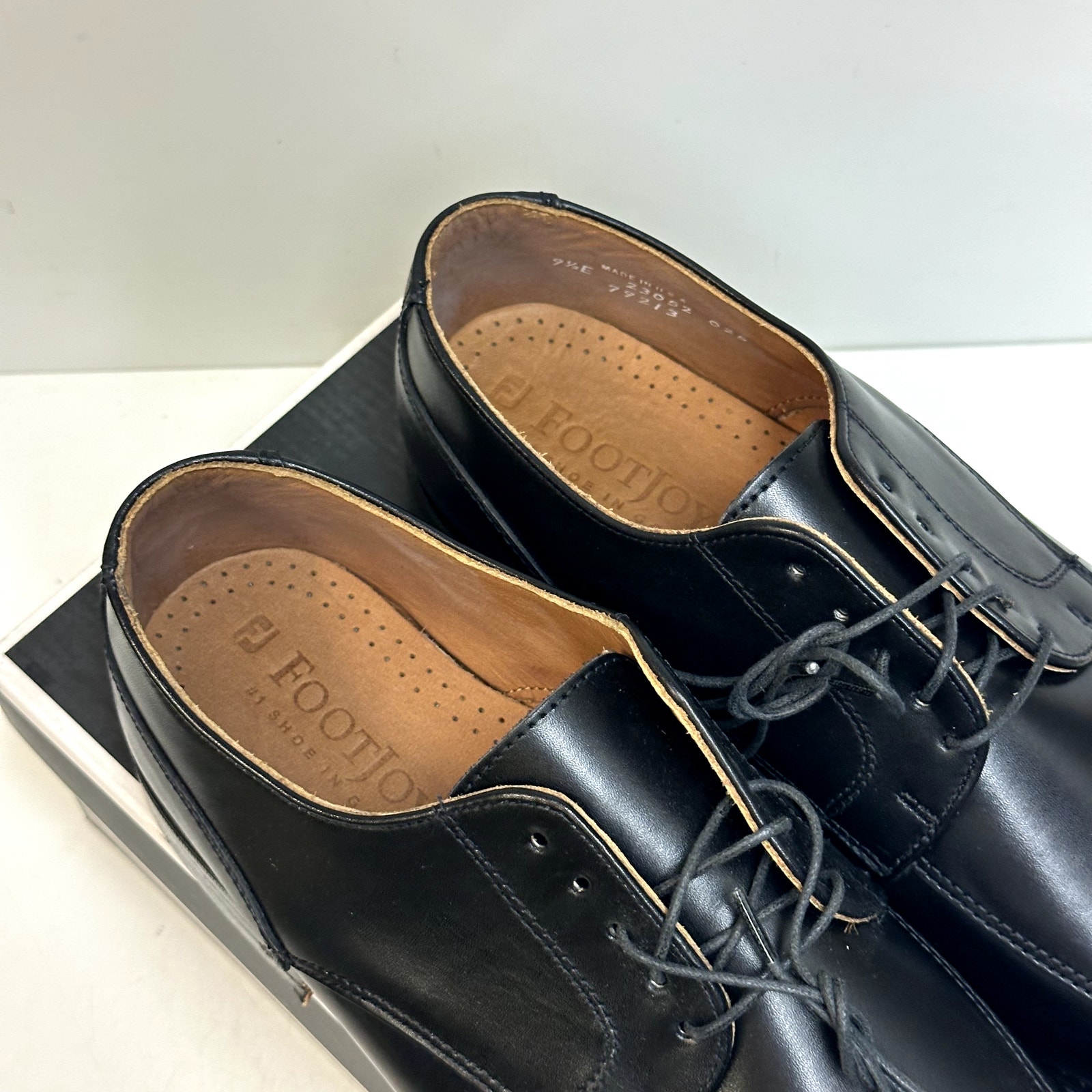Nib Rancourt & Co. X Footjoy Split Toe Derby Dress Shoe Black Calf 79213 9.5 E — image 6 of 8